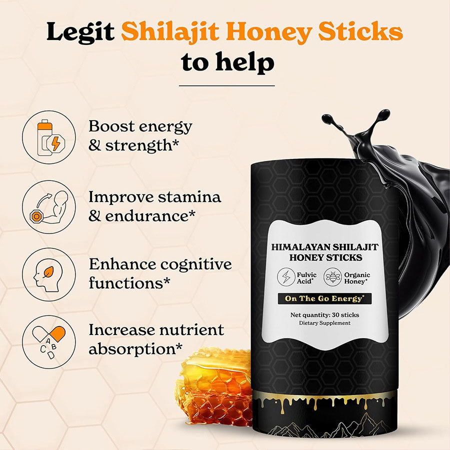 Saffron Shilajit Honey Wellness Sticks