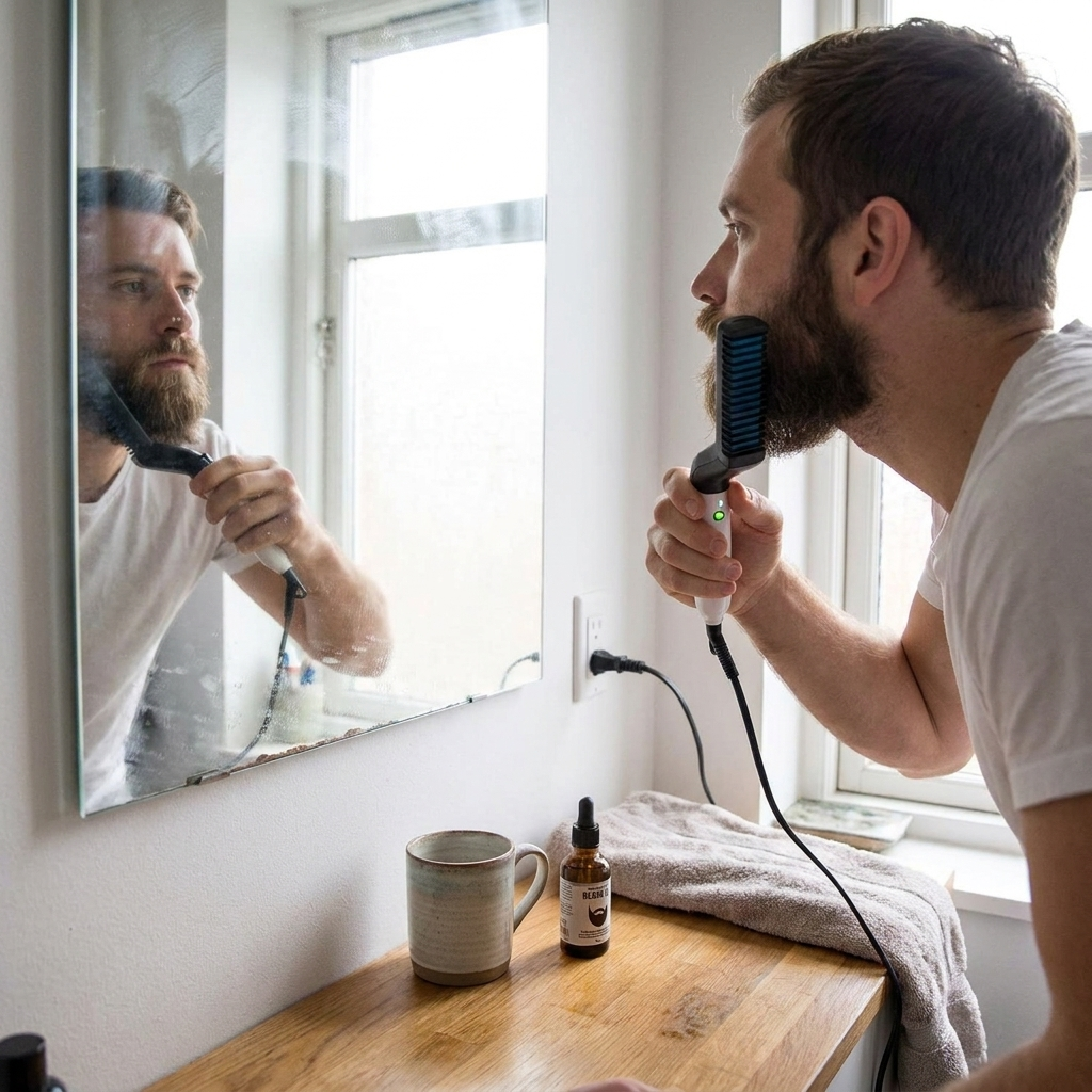 Veridwell Hair Straightening Comb for Men lifestyle
